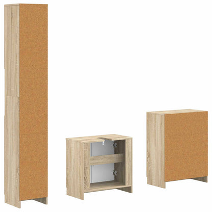 vidaXL 3 Piece Bathroom Cabinet Set UTRECHT Sonoma Oak Engineered Wood