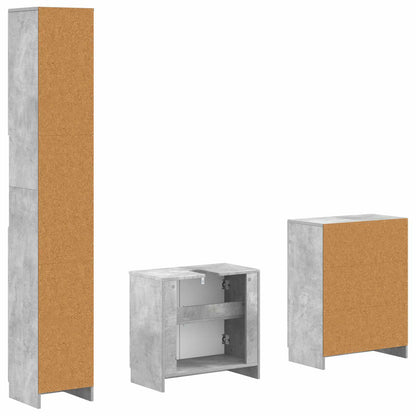 vidaXL 3 Piece Bathroom Cabinet Set UTRECHT Concrete Grey