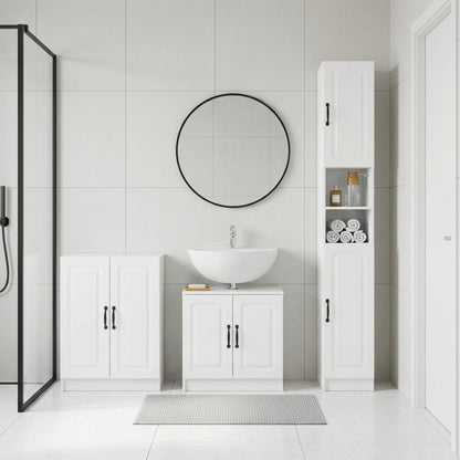 vidaXL 3 Piece Bathroom Cabinet Set UTRECHT High Gloss White