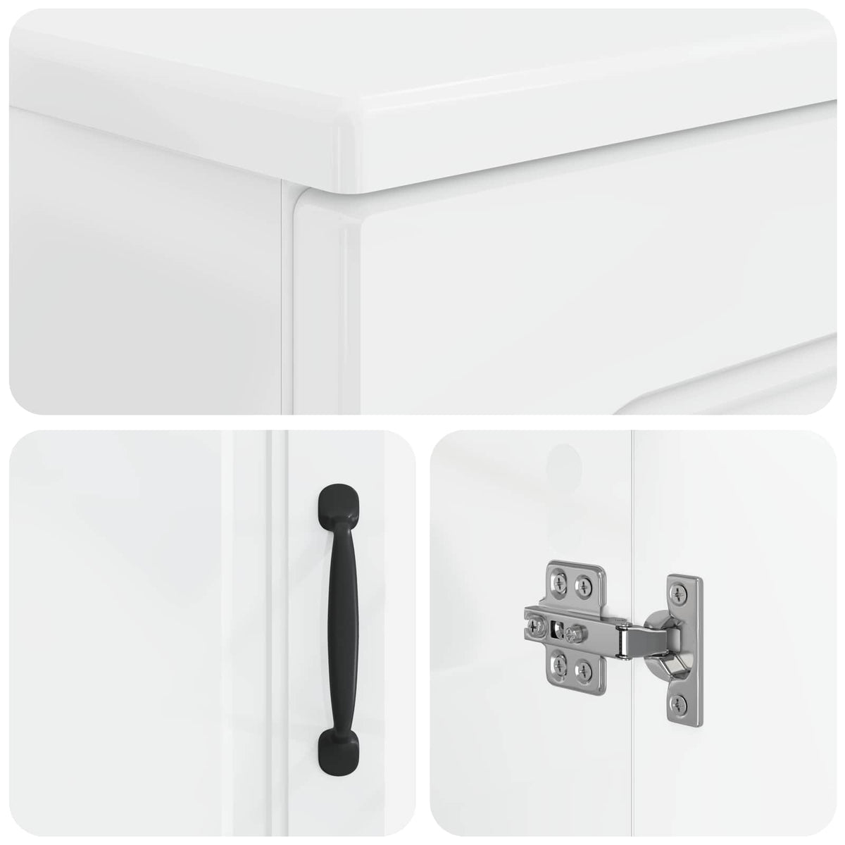 vidaXL 3 Piece Bathroom Cabinet Set UTRECHT High Gloss White