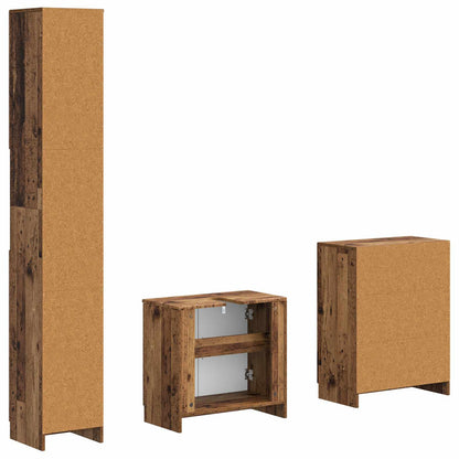 vidaXL 3 Piece Bathroom Cabinet Set UTRECHT Old Wood Engineered Wood