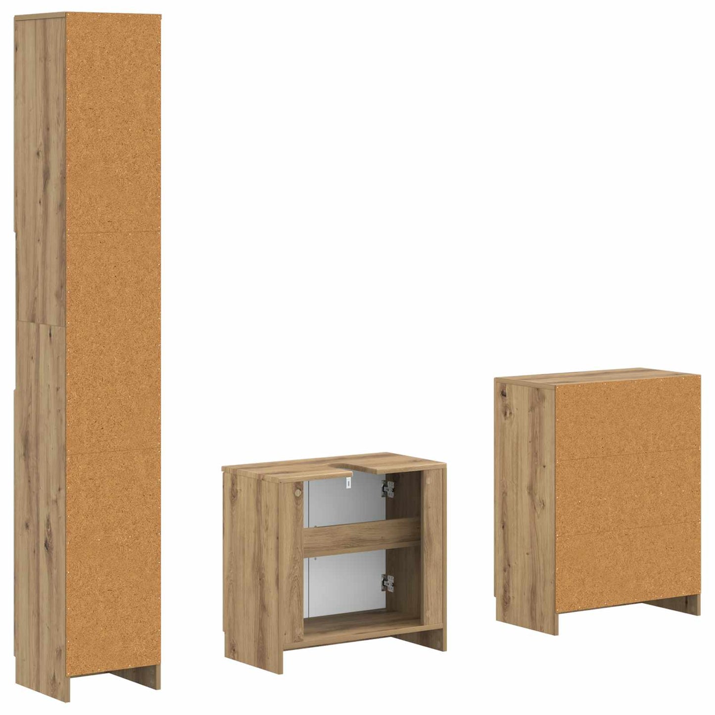 vidaXL 3 Piece Bathroom Cabinet Set UTRECHT Artisan Oak