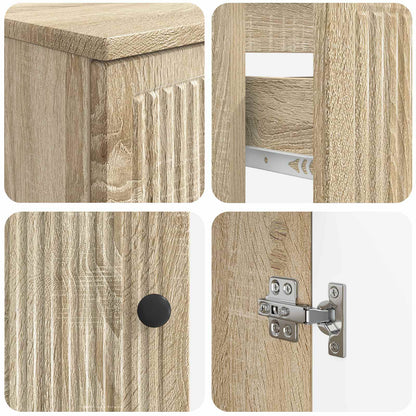 vidaXL 2 Piece Bathroom Cabinet Set EDE Sonoma Oak Engineered Wood