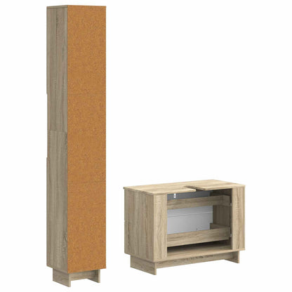 vidaXL 2 Piece Bathroom Cabinet Set EDE Sonoma Oak Engineered Wood