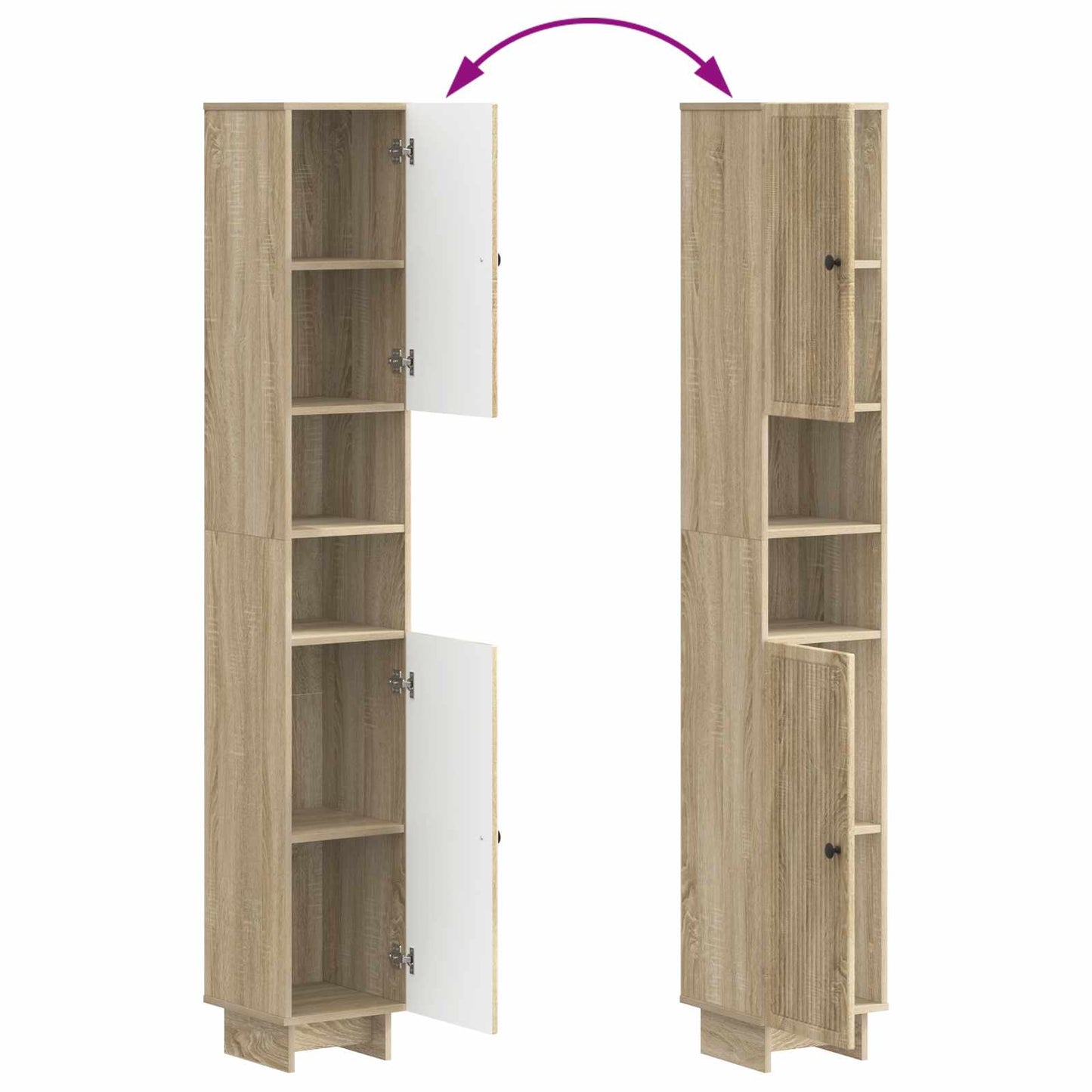 vidaXL 2 Piece Bathroom Cabinet Set EDE Sonoma Oak Engineered Wood