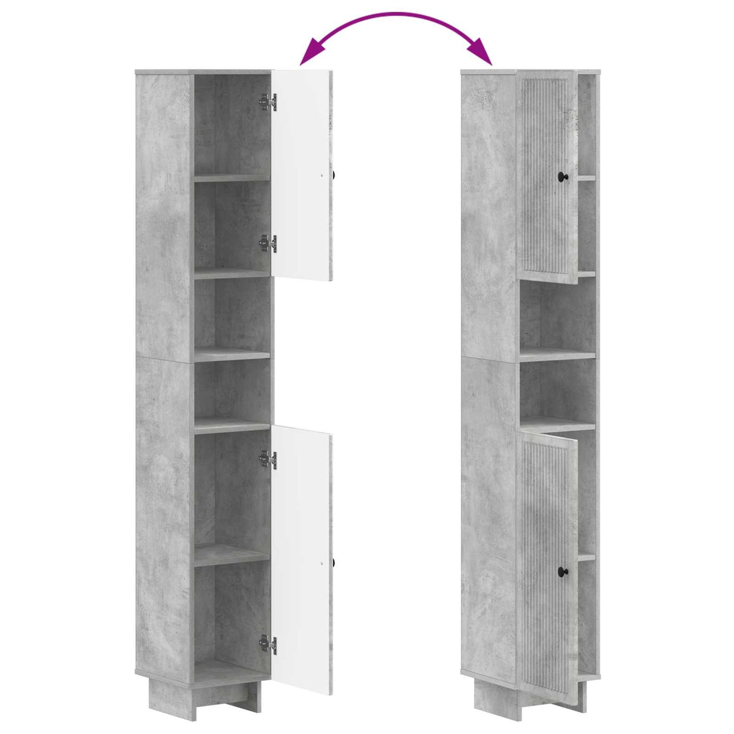 vidaXL 2 Piece Bathroom Cabinet Set EDE Concrete Grey Engineered Wood