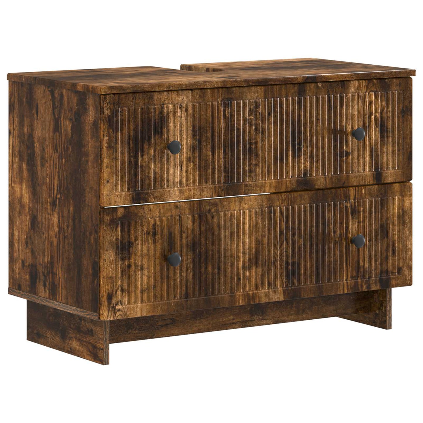 vidaXL 2 Piece Bathroom Cabinet Set EDE Smoked Oak Engineered Wood