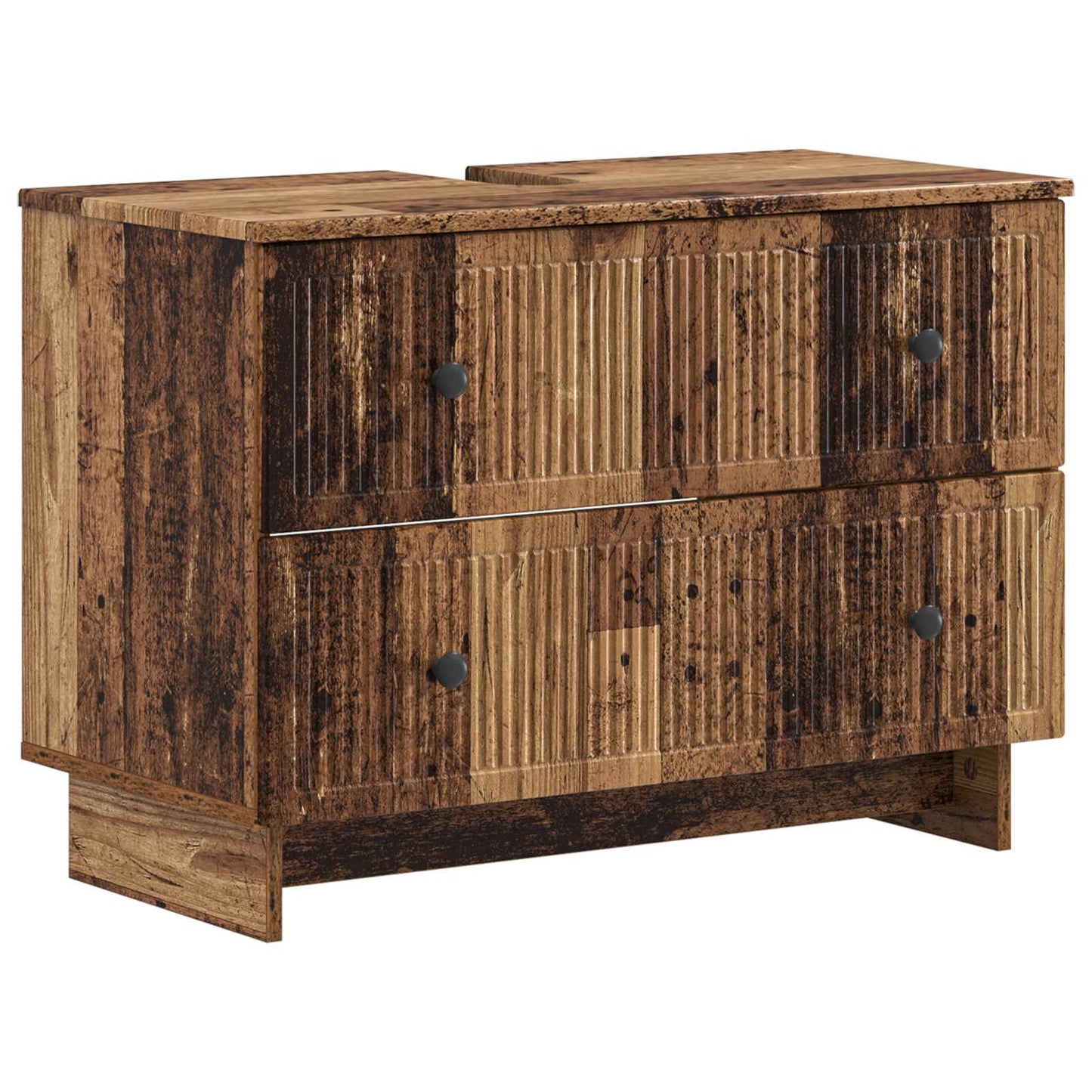 vidaXL 2 Piece Bathroom Cabinet Set EDE Old Wood Engineered Wood