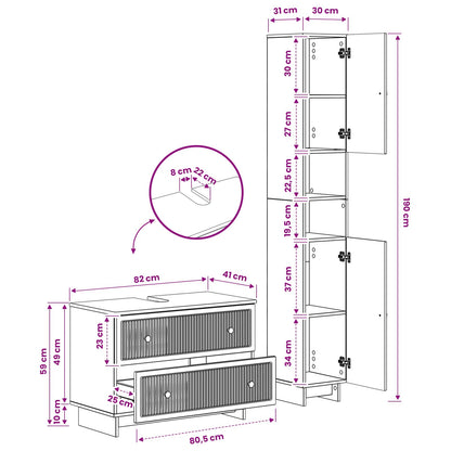 vidaXL 2 Piece Bathroom Cabinet Set EDE Old Wood Engineered Wood