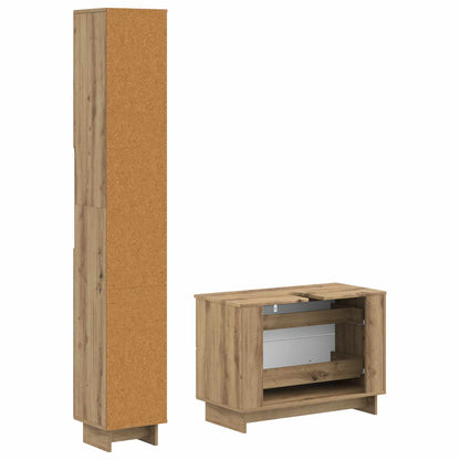 vidaXL 2 Piece Bathroom Cabinet Set EDE Artisan Oak Engineered Wood