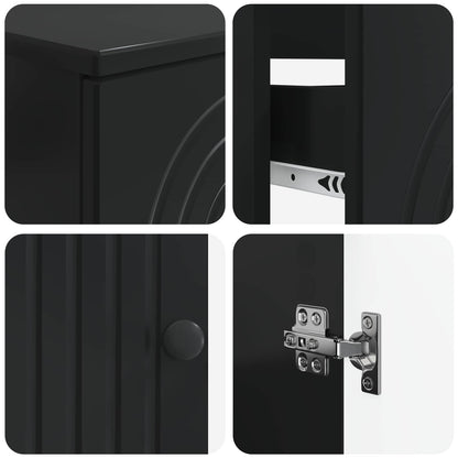 vidaXL 2 Piece Bathroom Cabinet Set ALKMAAR Black Engineered Wood
