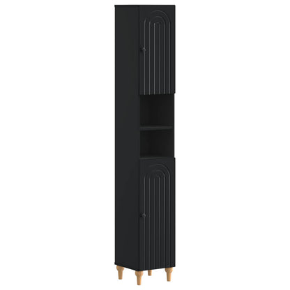 vidaXL 2 Piece Bathroom Cabinet Set ALKMAAR Black Engineered Wood