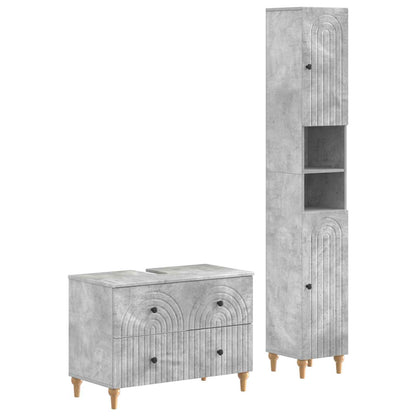 vidaXL 2 Piece Bathroom Cabinet Set ALKMAAR Concrete Grey