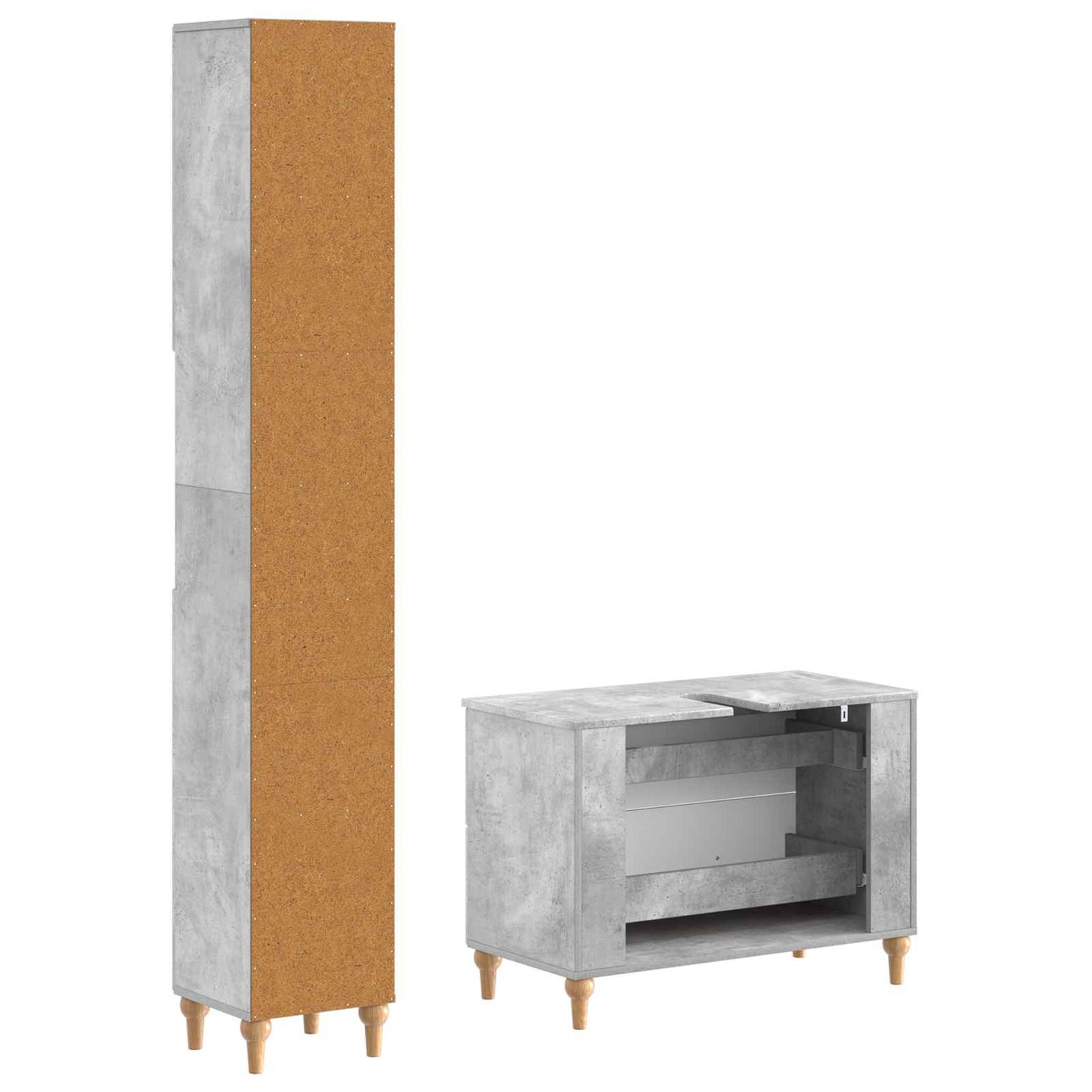 vidaXL 2 Piece Bathroom Cabinet Set ALKMAAR Concrete Grey