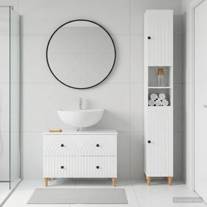 vidaXL 2 Piece Bathroom Cabinet Set ALKMAAR High Gloss White