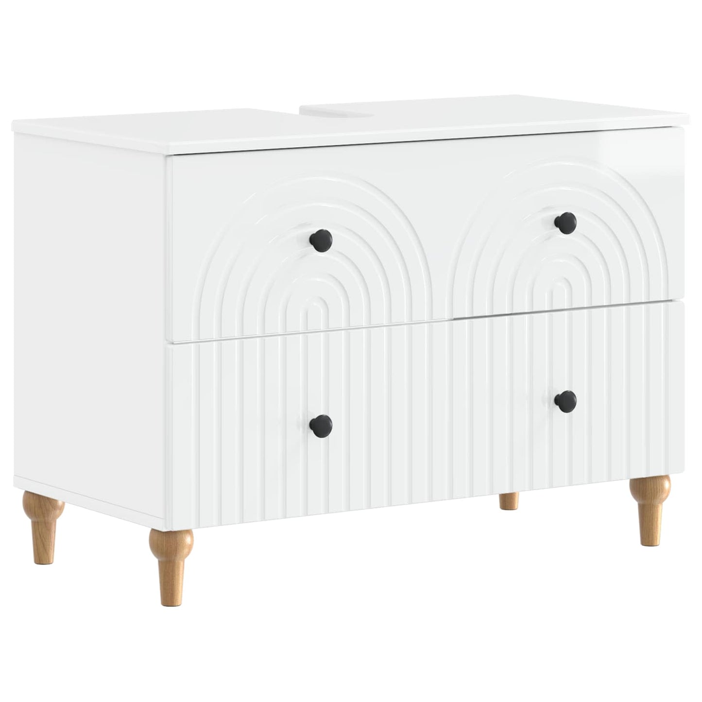 vidaXL 2 Piece Bathroom Cabinet Set ALKMAAR High Gloss White