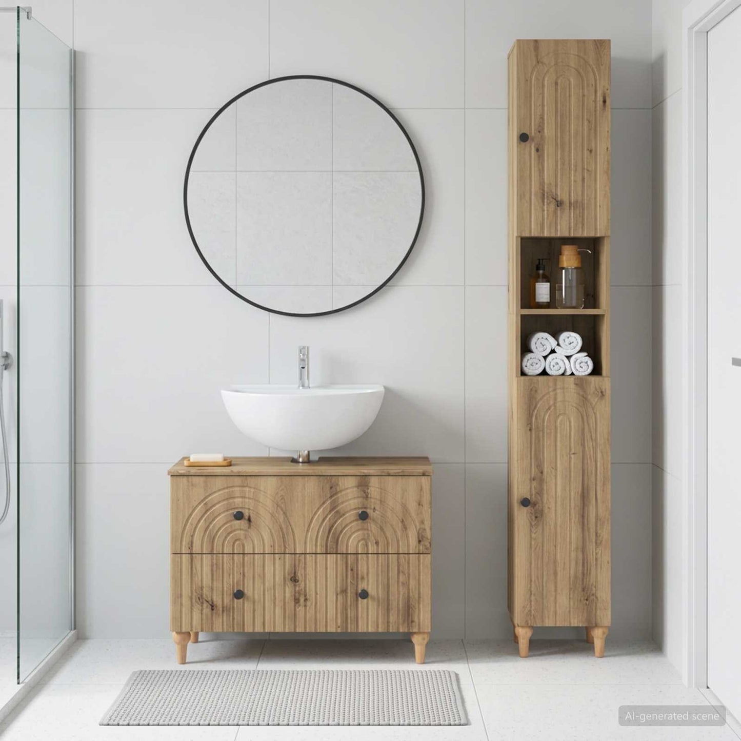 vidaXL 2 Piece Bathroom Cabinet Set ALKMAAR Artisan Oak