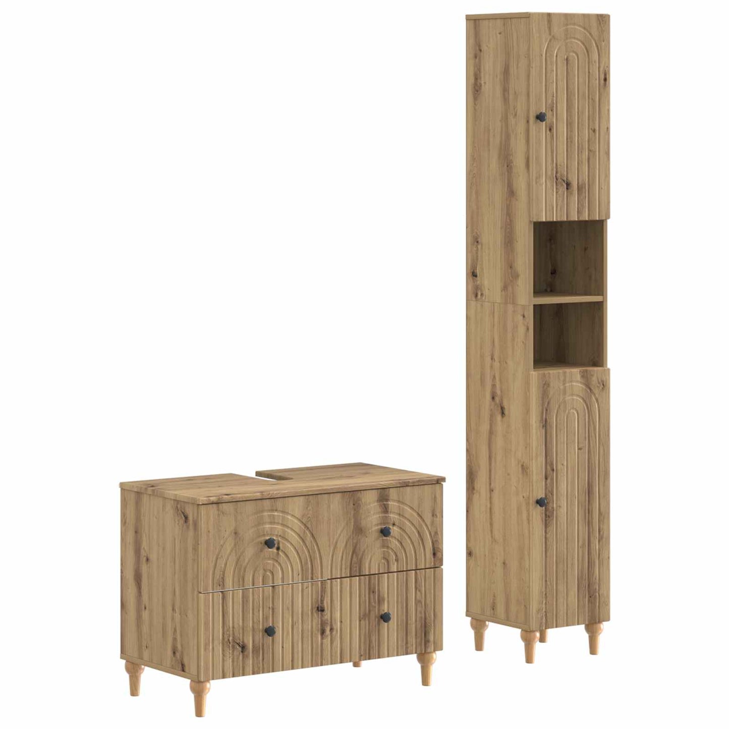 vidaXL 2 Piece Bathroom Cabinet Set ALKMAAR Artisan Oak