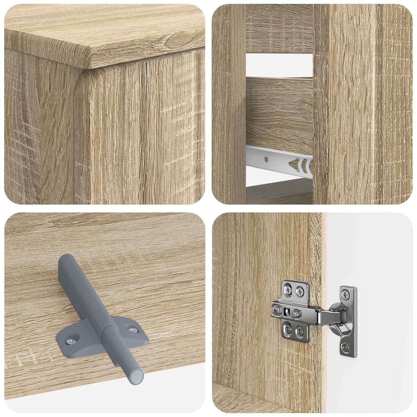 vidaXL 2 Piece Bathroom Cabinet Set ZWOLLE Sonoma Oak Engineered Wood