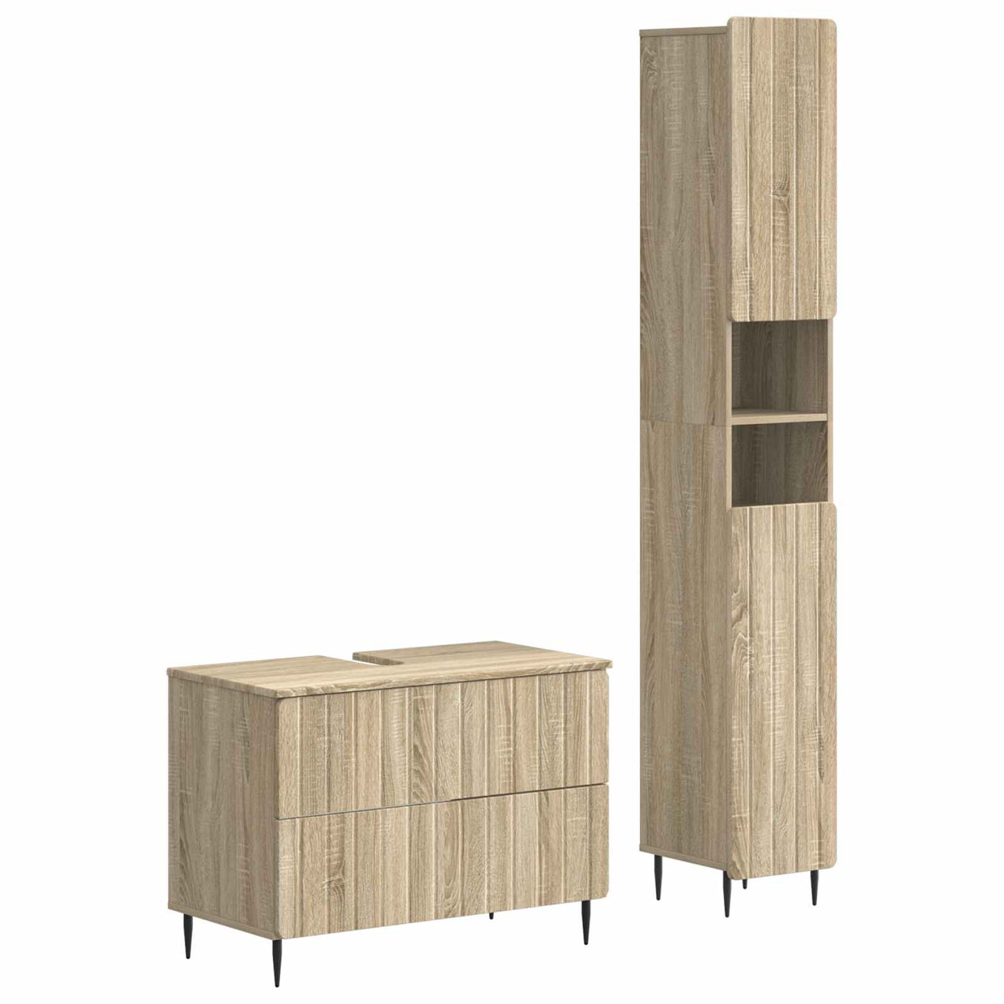vidaXL 2 Piece Bathroom Cabinet Set ZWOLLE Sonoma Oak Engineered Wood