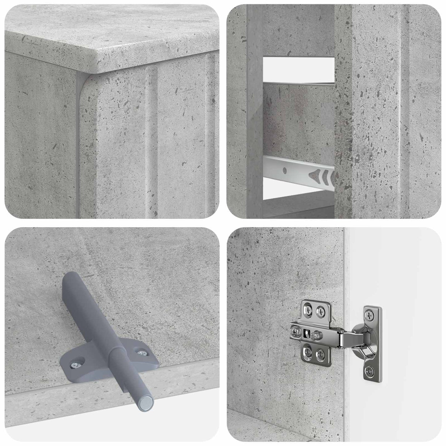 vidaXL 2 Piece Bathroom Cabinet Set ZWOLLE Concrete Grey