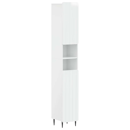 vidaXL 2 Piece Bathroom Cabinet Set ZWOLLE High Gloss White