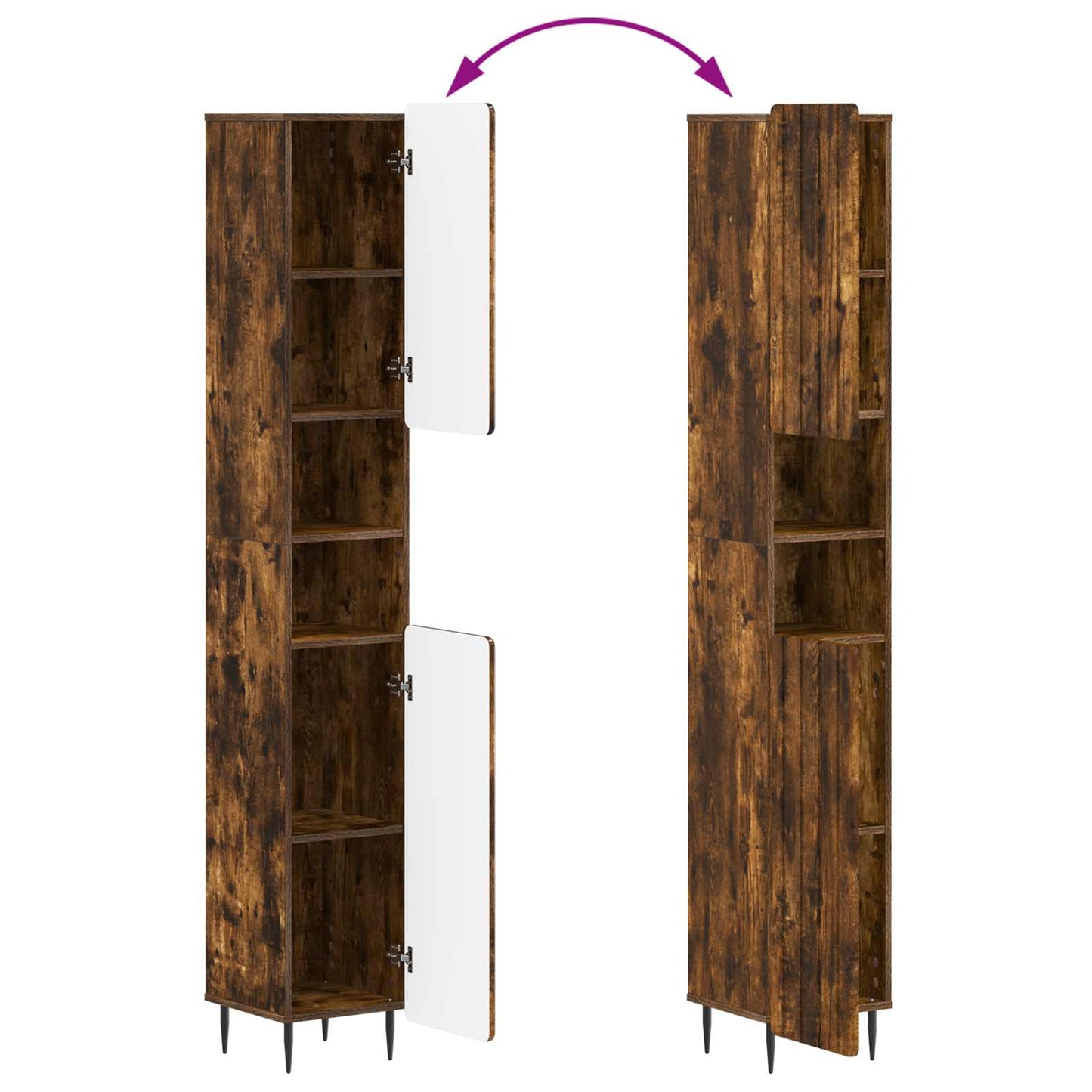 vidaXL 2 Piece Bathroom Cabinet Set ZWOLLE Smoked Oak Engineered Wood