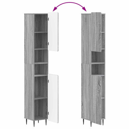 vidaXL 2 Piece Bathroom Cabinet Set ZWOLLE Grey Sonoma Engineered Wood