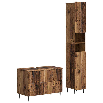 vidaXL 2 Piece Bathroom Cabinet Set ZWOLLE Old Wood Engineered Wood