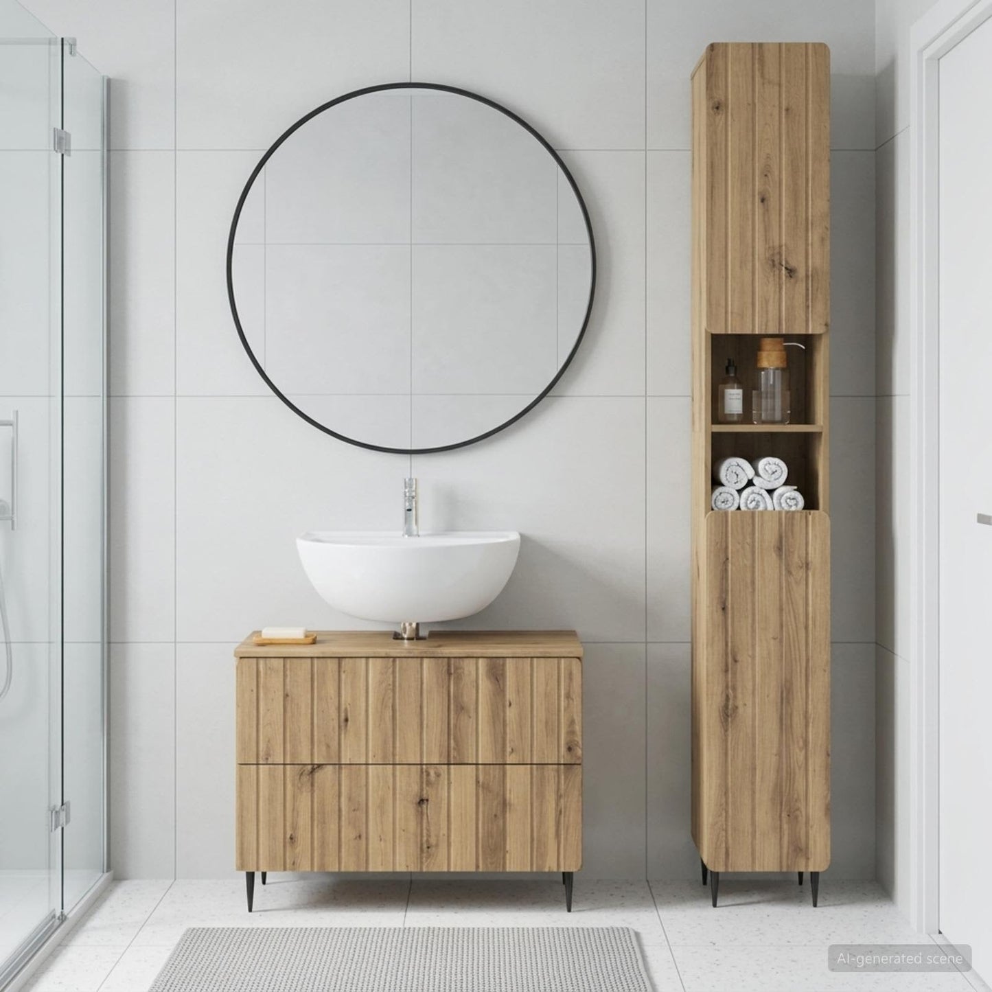 vidaXL 2 Piece Bathroom Cabinet Set ZWOLLE Artisan Oak Engineered Wood
