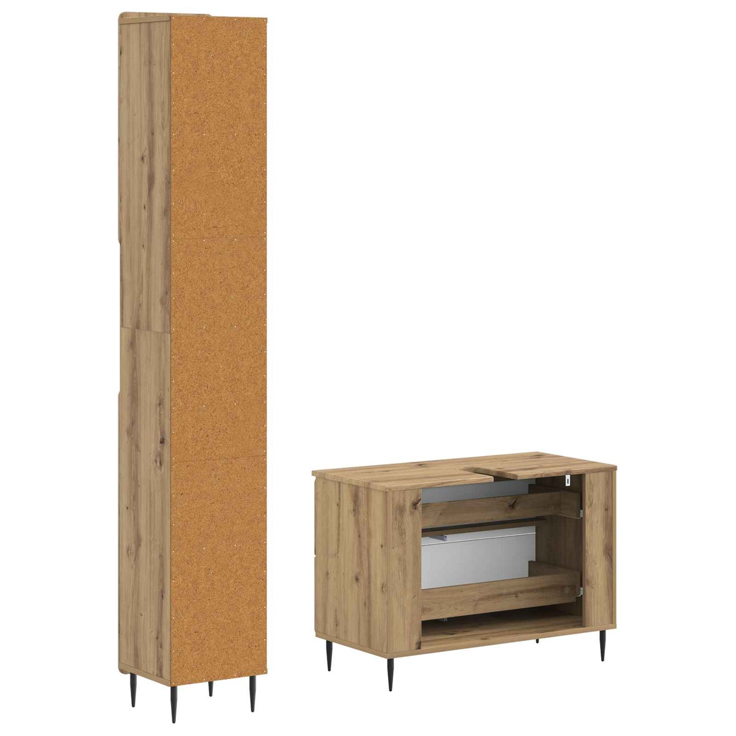 vidaXL 2 Piece Bathroom Cabinet Set ZWOLLE Artisan Oak Engineered Wood