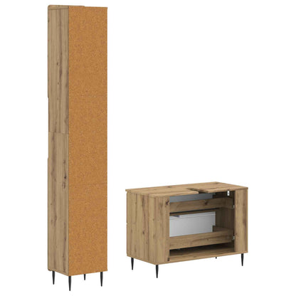 vidaXL 2 Piece Bathroom Cabinet Set ZWOLLE Artisan Oak Engineered Wood