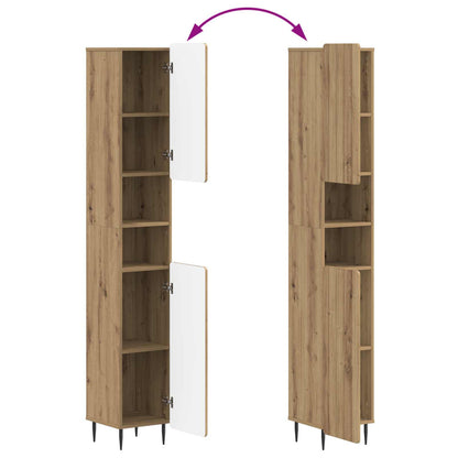 vidaXL 2 Piece Bathroom Cabinet Set ZWOLLE Artisan Oak Engineered Wood