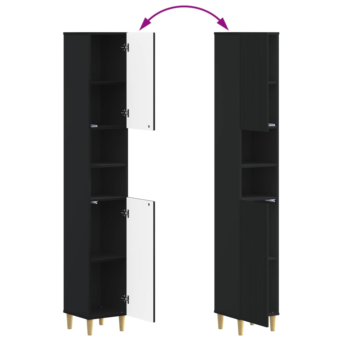 vidaXL 2 Piece Bathroom Cabinet Set ARNHEM Black Engineered Wood