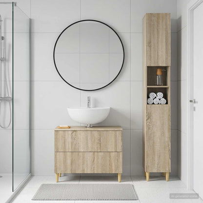 vidaXL 2 Piece Bathroom Cabinet Set ARNHEM Sonoma Oak Engineered Wood