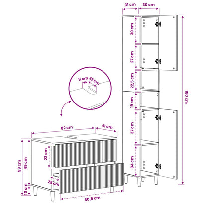 vidaXL 2 Piece Bathroom Cabinet Set ARNHEM Sonoma Oak Engineered Wood