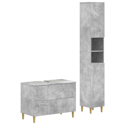 vidaXL 2 Piece Bathroom Cabinet Set ARNHEM Concrete Grey