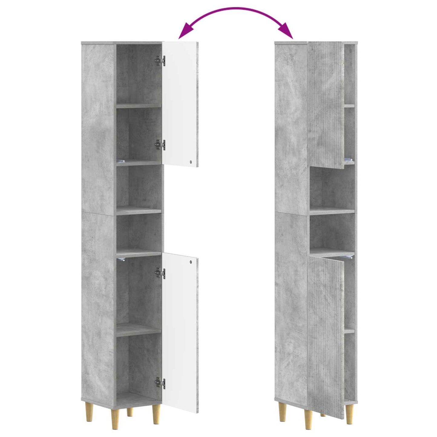vidaXL 2 Piece Bathroom Cabinet Set ARNHEM Concrete Grey