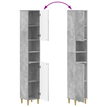 vidaXL 2 Piece Bathroom Cabinet Set ARNHEM Concrete Grey