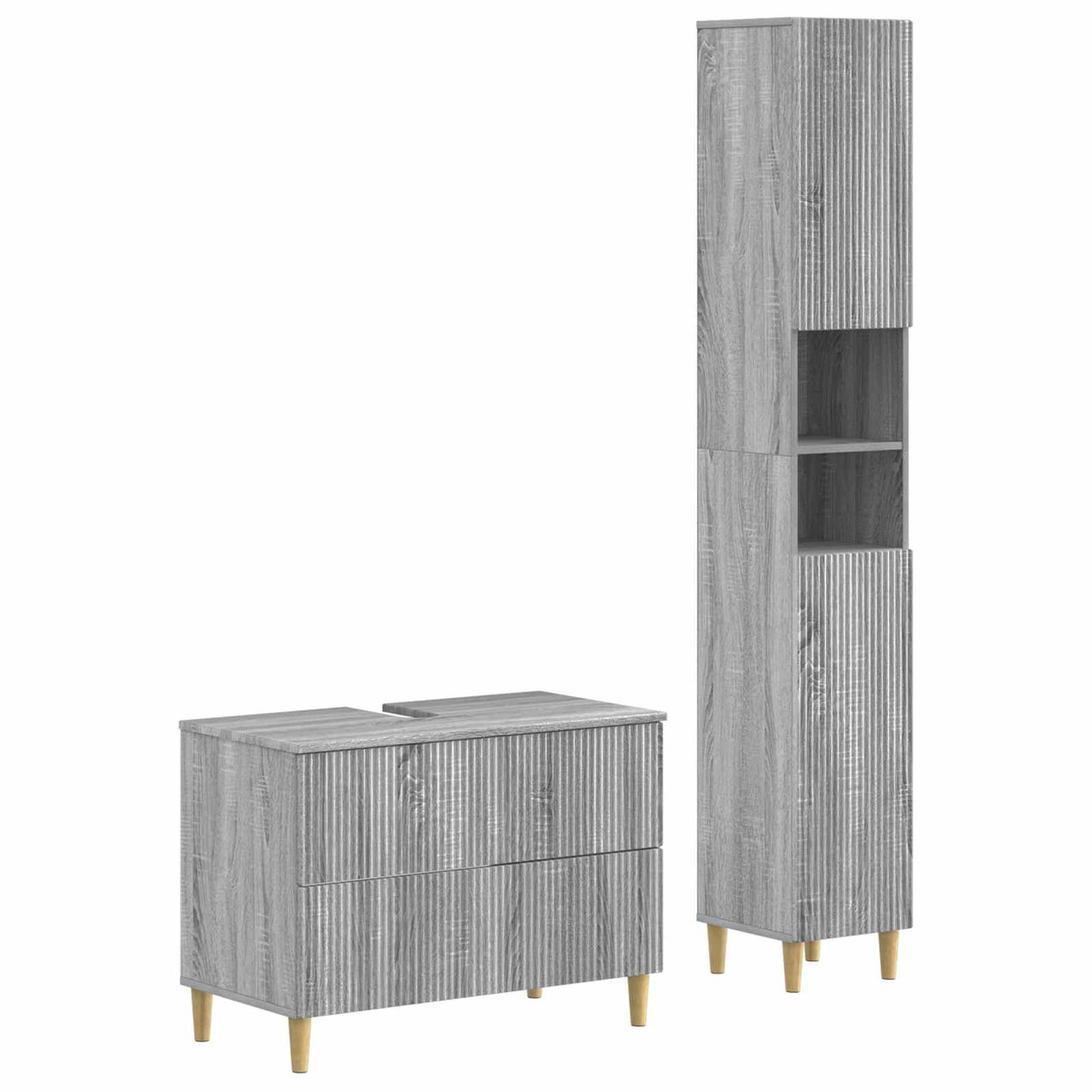 vidaXL 2 Piece Bathroom Cabinet Set ARNHEM Grey Sonoma Engineered Wood