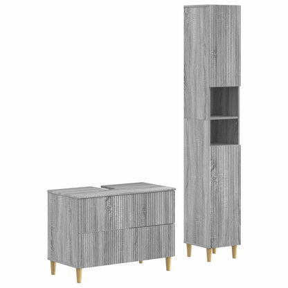 vidaXL 2 Piece Bathroom Cabinet Set ARNHEM Grey Sonoma Engineered Wood
