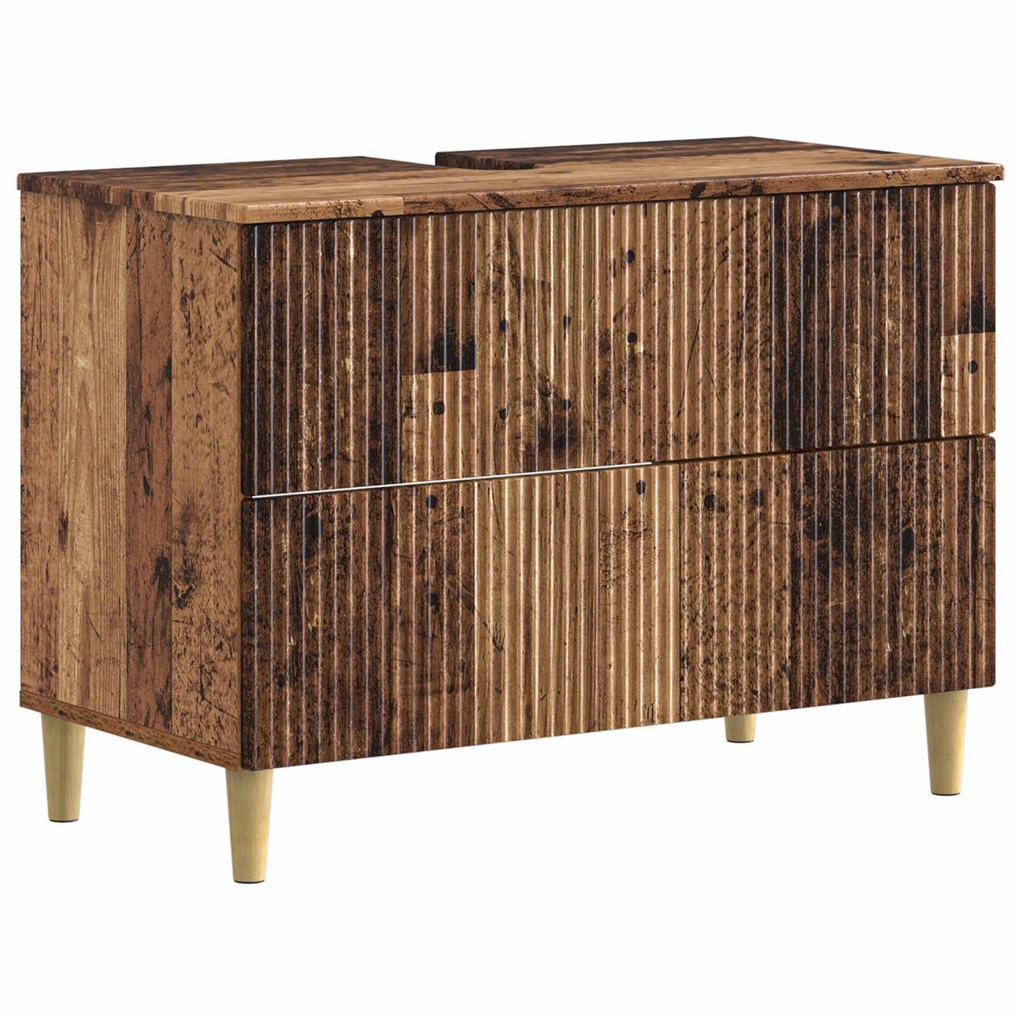 vidaXL 2 Piece Bathroom Cabinet Set ARNHEM Old Wood Engineered Wood