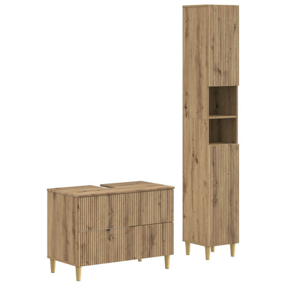 vidaXL 2 Piece Bathroom Cabinet Set ARNHEM Artisan Oak Engineered Wood