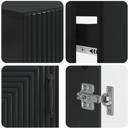 vidaXL 2 Piece Bathroom Cabinet Set HAARLEM Black Engineered Wood