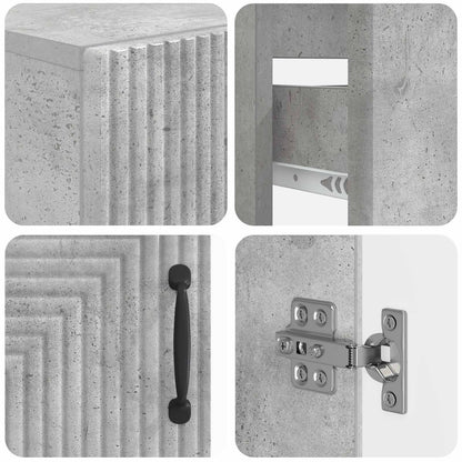 vidaXL 2 Piece Bathroom Cabinet Set HAARLEM Concrete Grey
