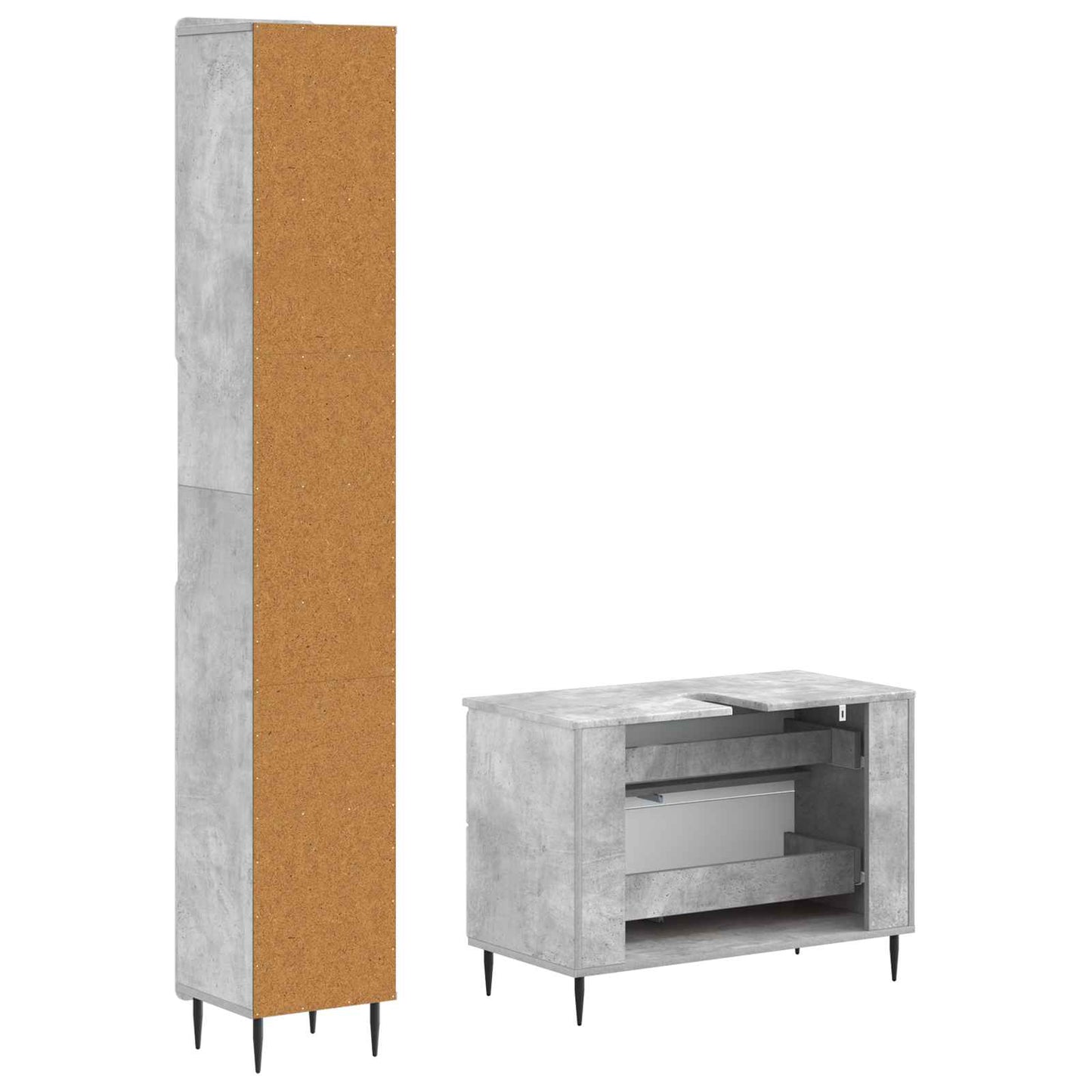 vidaXL 2 Piece Bathroom Cabinet Set HAARLEM Concrete Grey