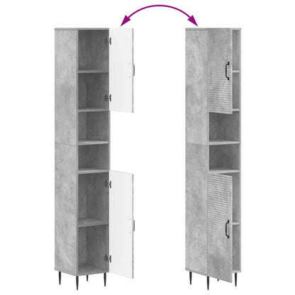 vidaXL 2 Piece Bathroom Cabinet Set HAARLEM Concrete Grey