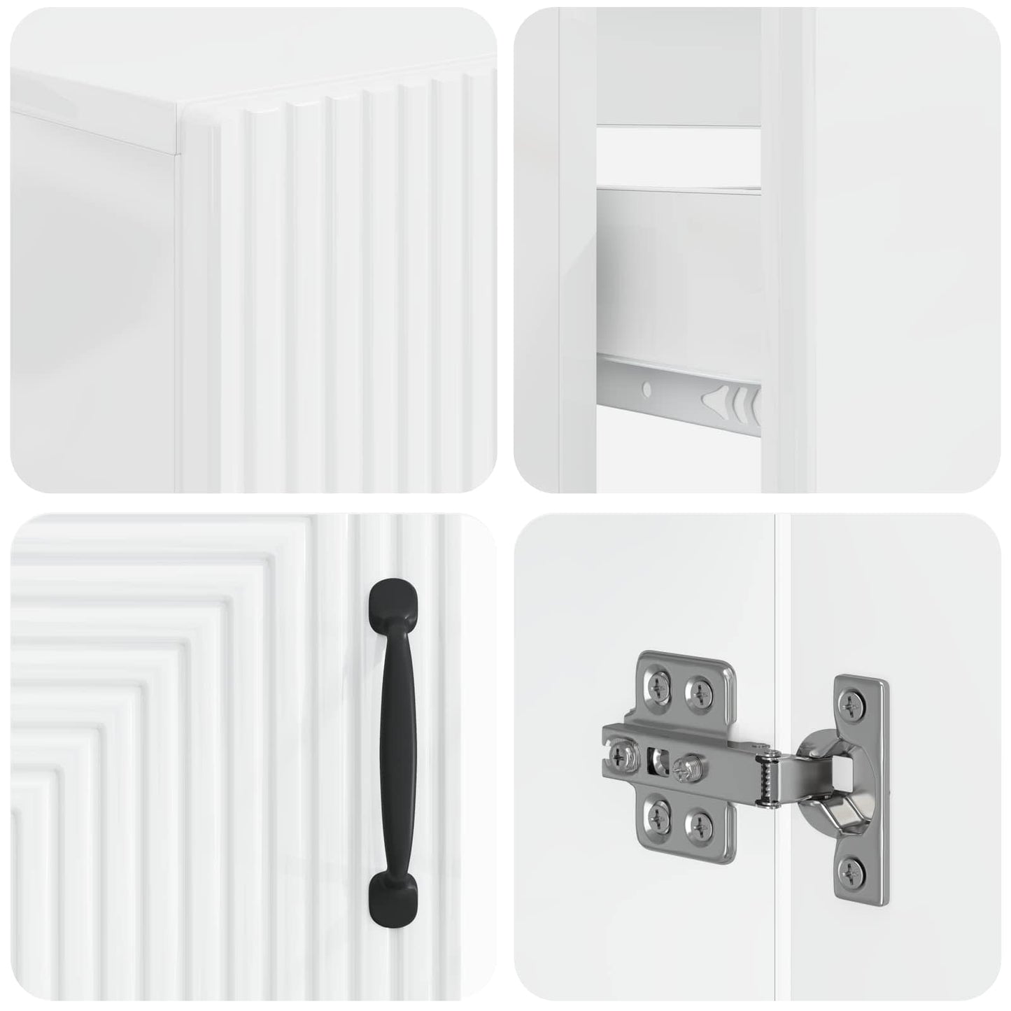 vidaXL 2 Piece Bathroom Cabinet Set HAARLEM High Gloss White