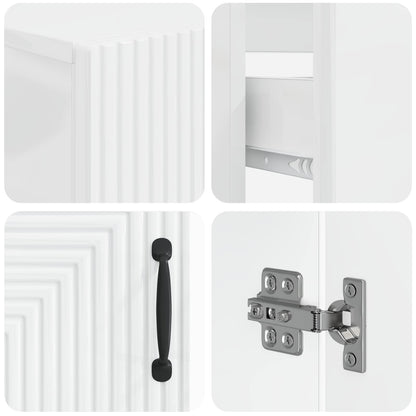 vidaXL 2 Piece Bathroom Cabinet Set HAARLEM High Gloss White