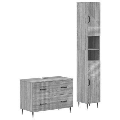 vidaXL 2 Piece Bathroom Cabinet Set HAARLEM Grey Sonoma